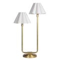 Polly Double Arm Table Lamp | Natural Brass | Linen Scalloped Shade