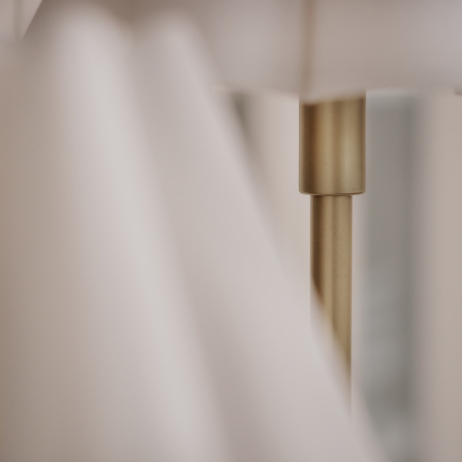 Polly Double Arm Table Lamp | Natural Brass | Linen Scalloped Shade