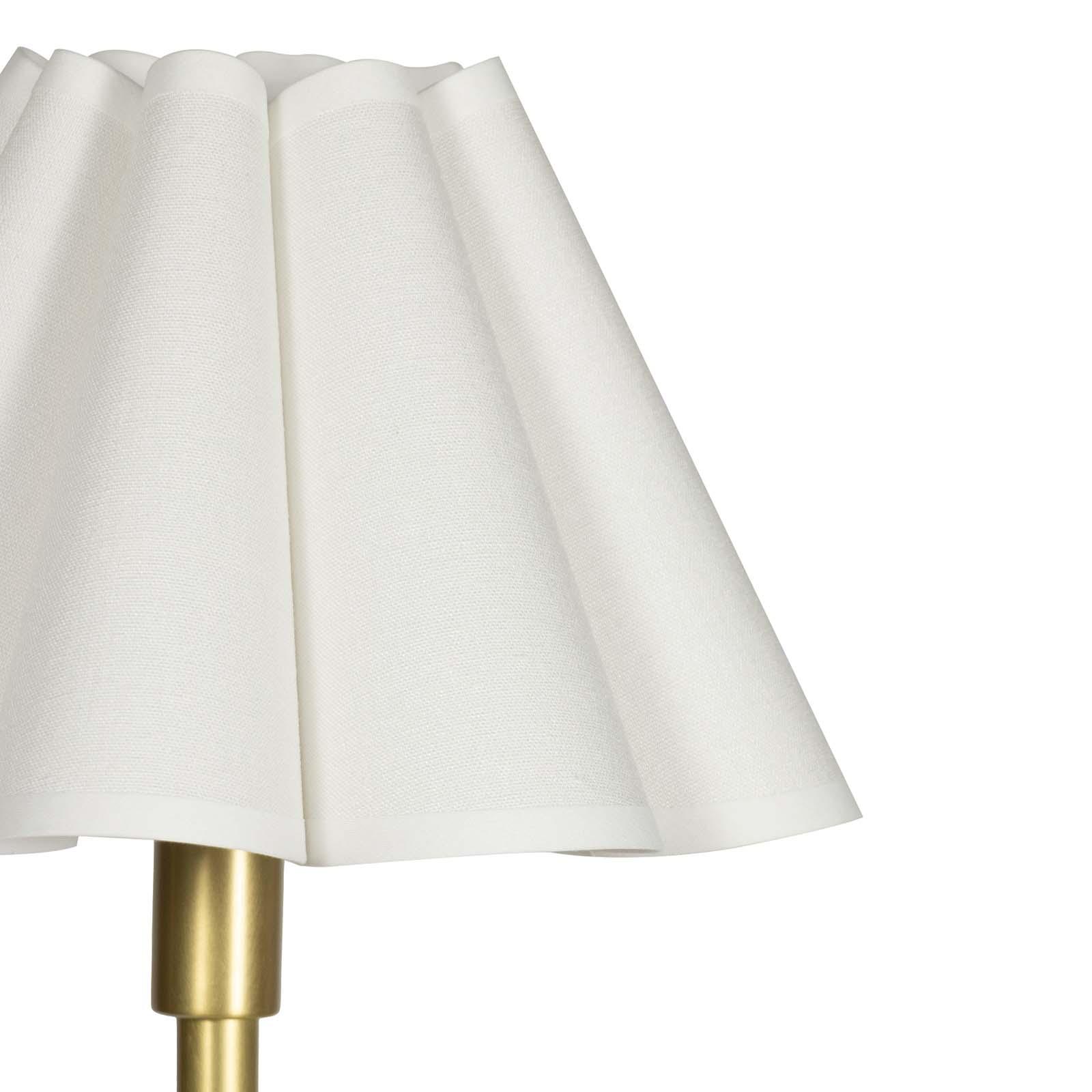 Polly Double Arm Table Lamp | Natural Brass | Linen Scalloped Shade