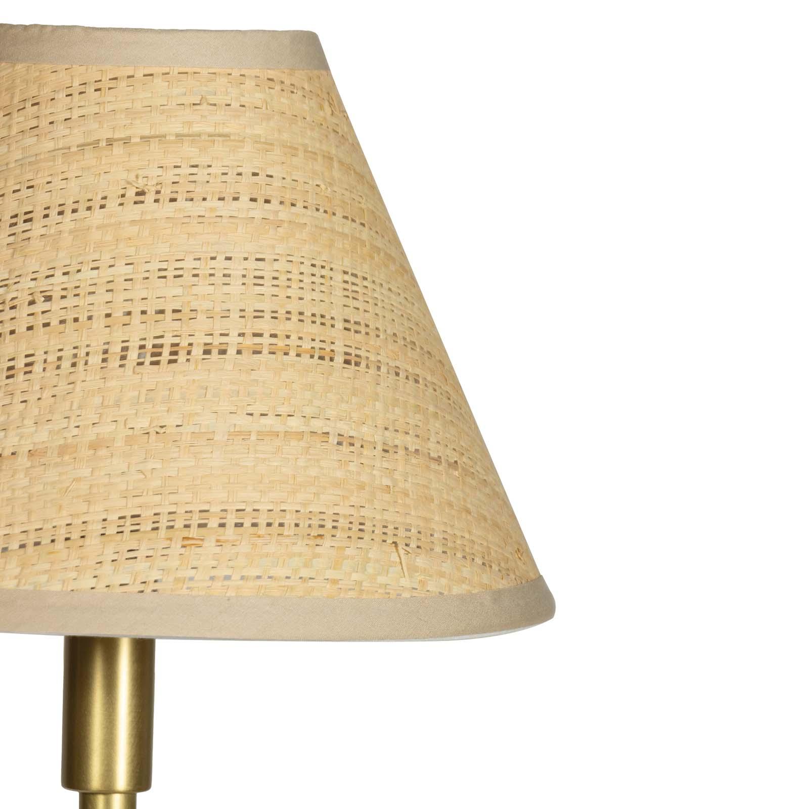 Polly Double Arm Table Lamp | Natural Brass | Rattan Shade