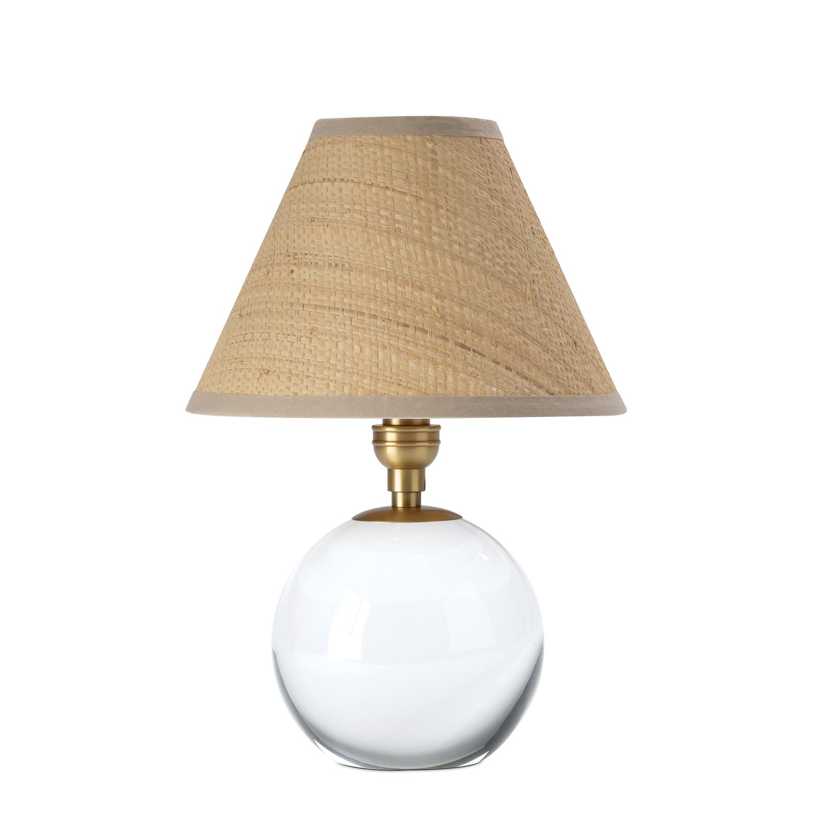 Giorgio Crystal Mini Lamp | Natural Brass | Rattan Shade