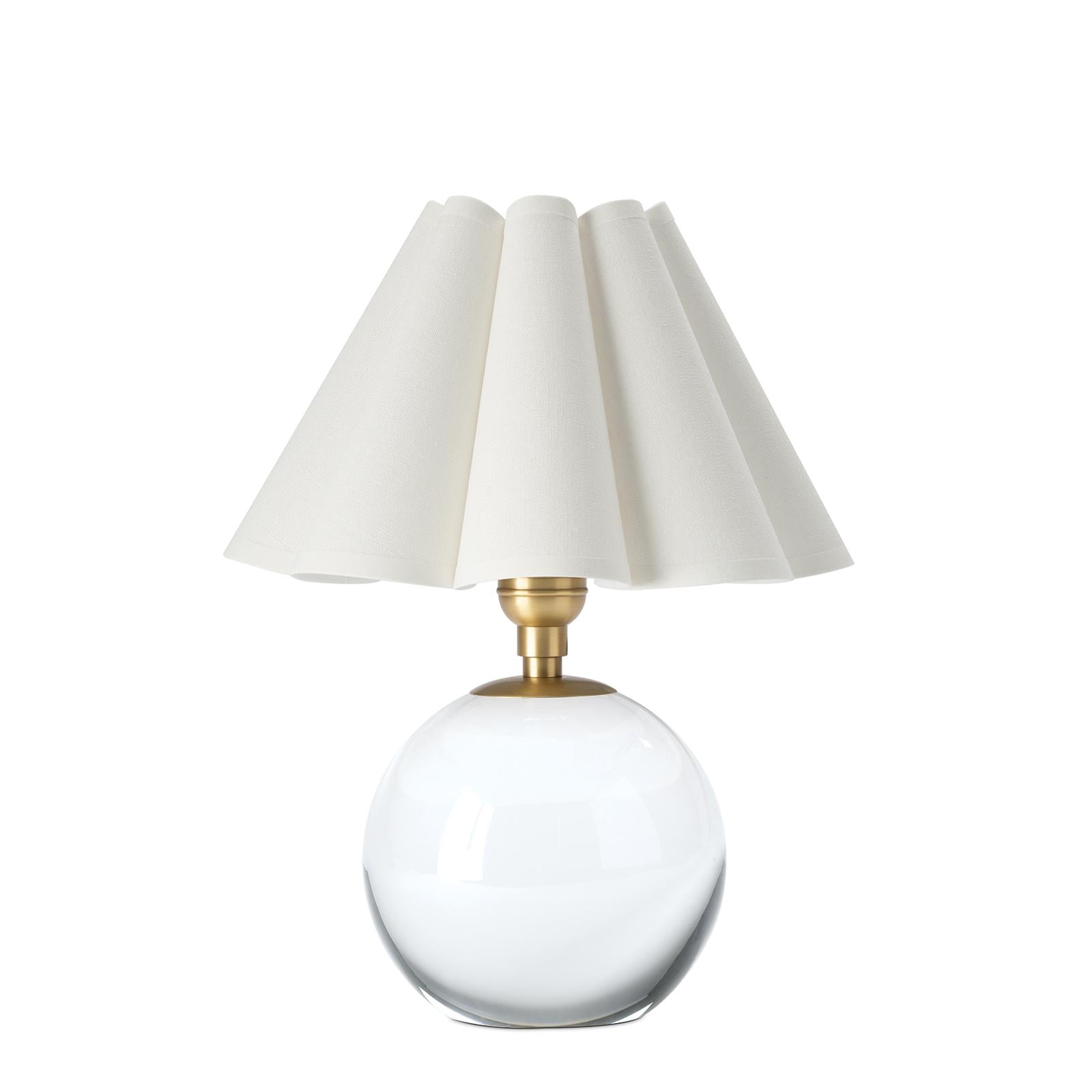 Giorgio Crystal Mini Lamp | Natural Brass | White Shade
