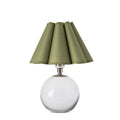 Giorgio Crystal Mini Lamp | Polished Nickel | Green Scalloped Shade