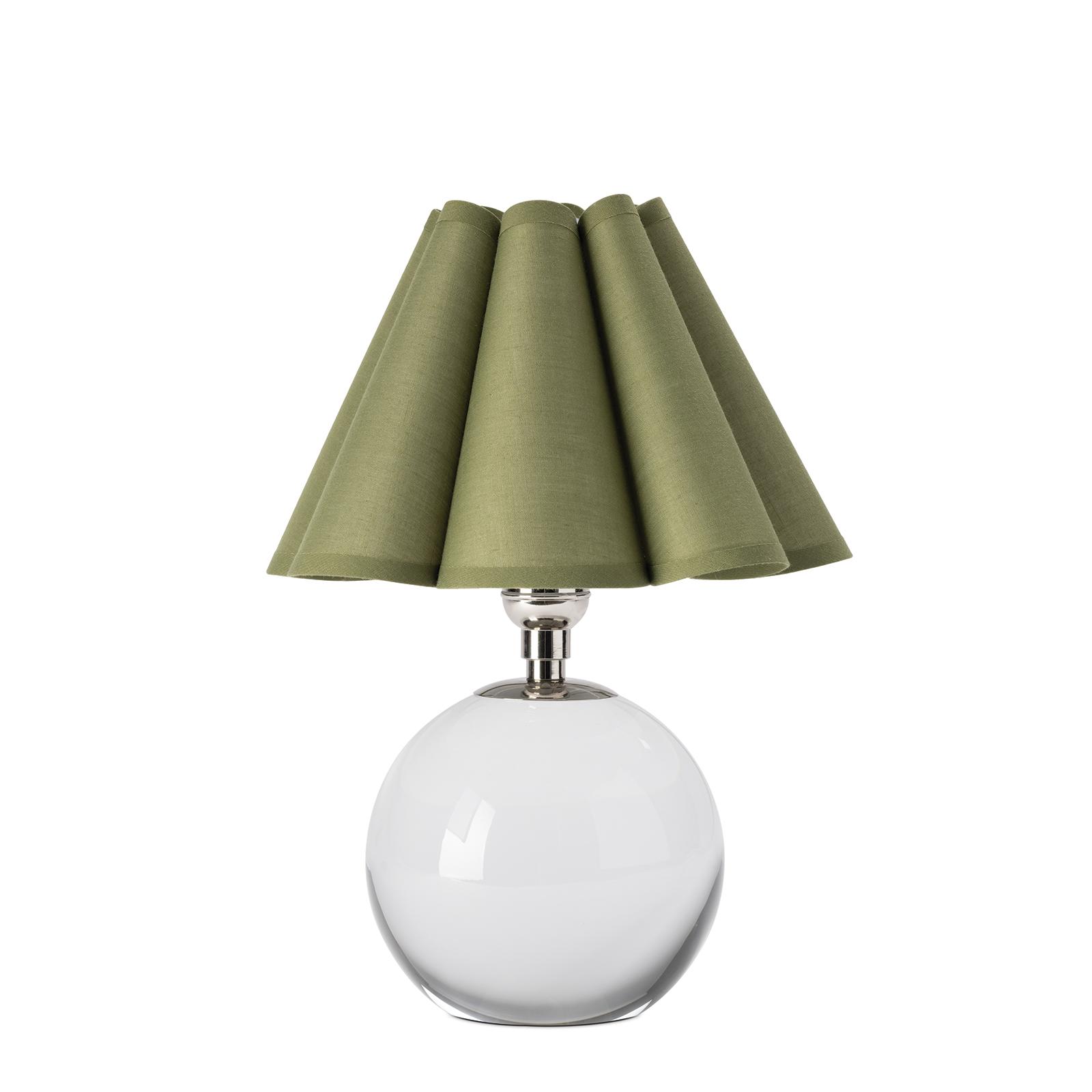 Giorgio Crystal Mini Lamp | Polished Nickel | Green Scalloped Shade