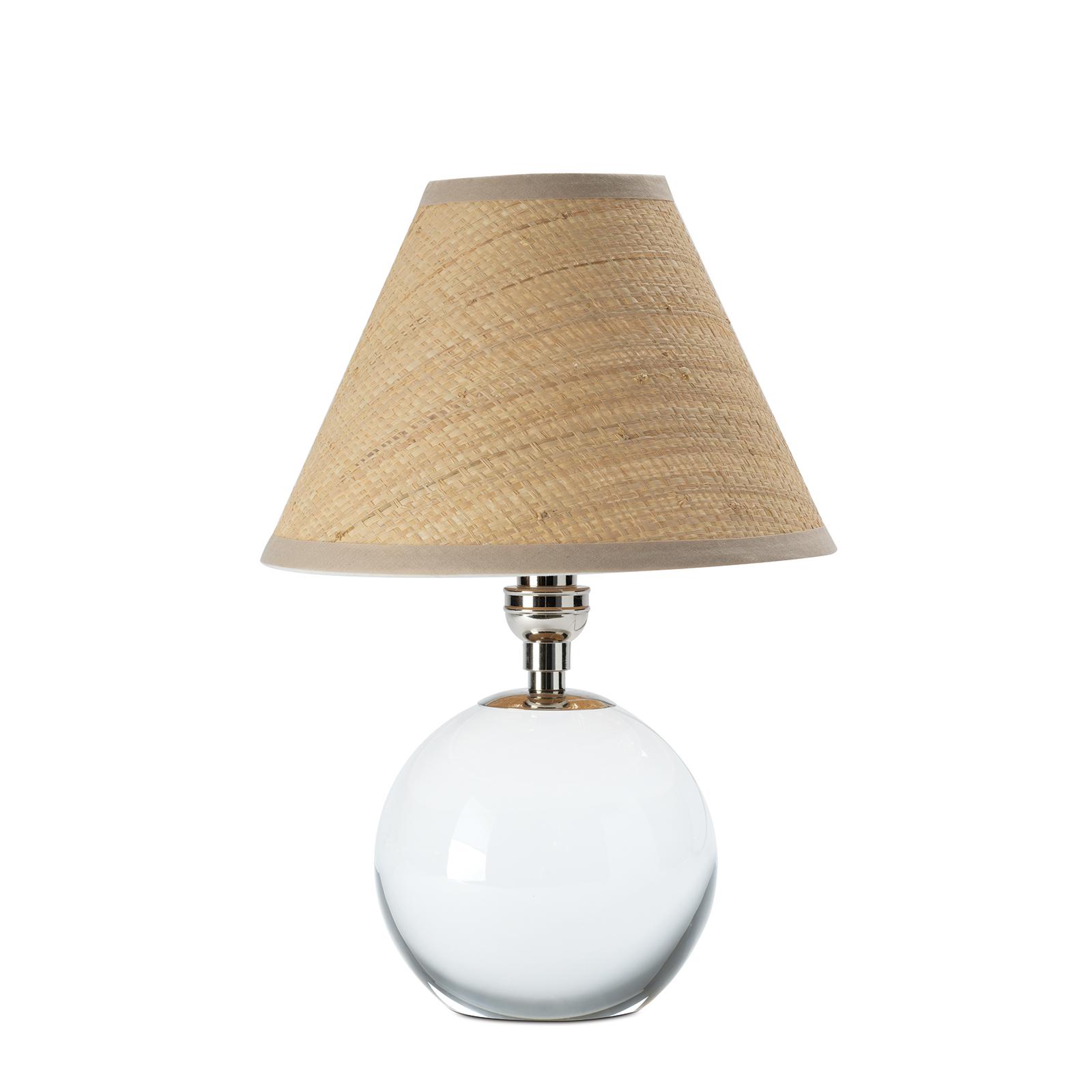 Giorgio Crystal Mini Lamp | Polished Nickel | Rattan Shade