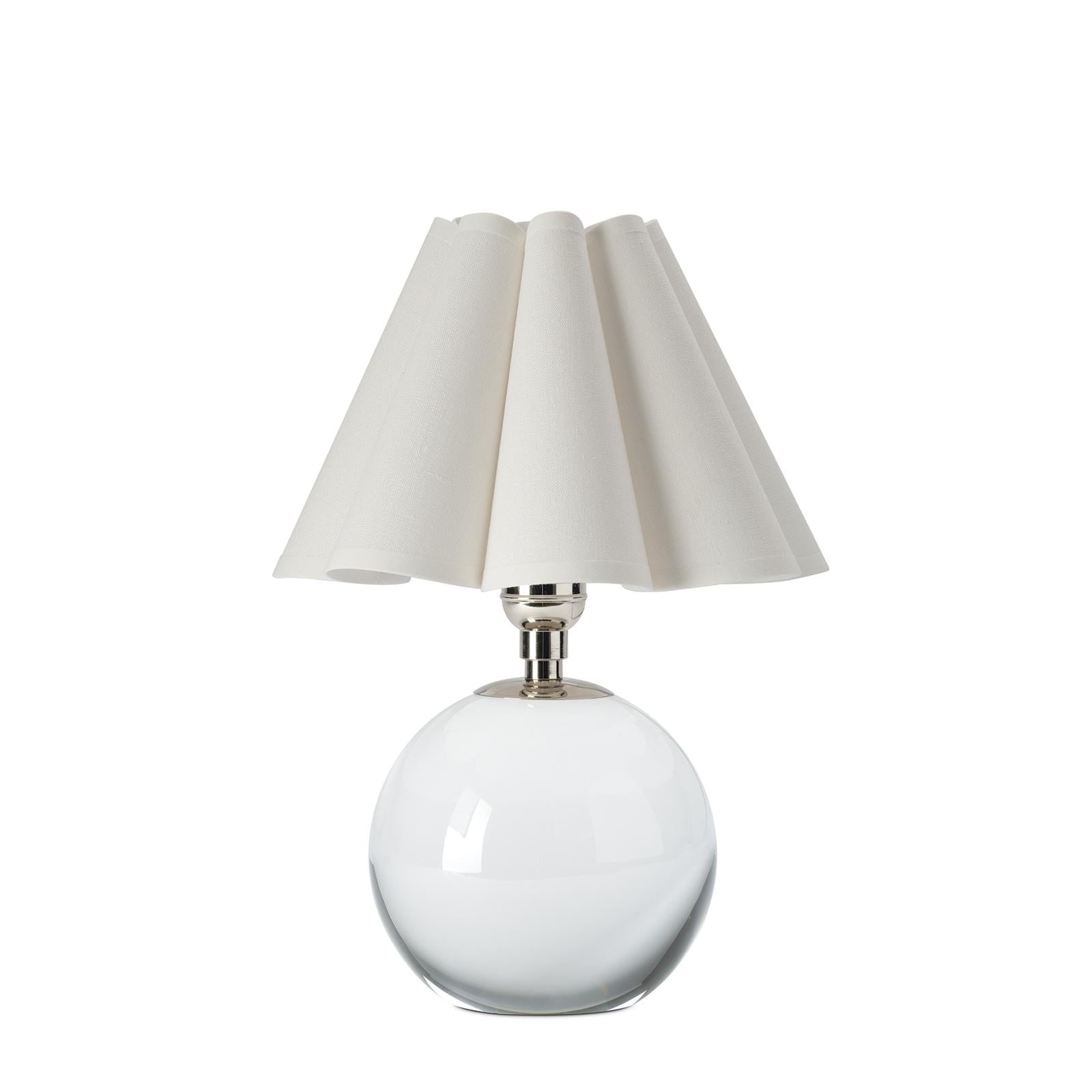 Giorgio Crystal Mini Lamp | Polished Nickel | White Shade