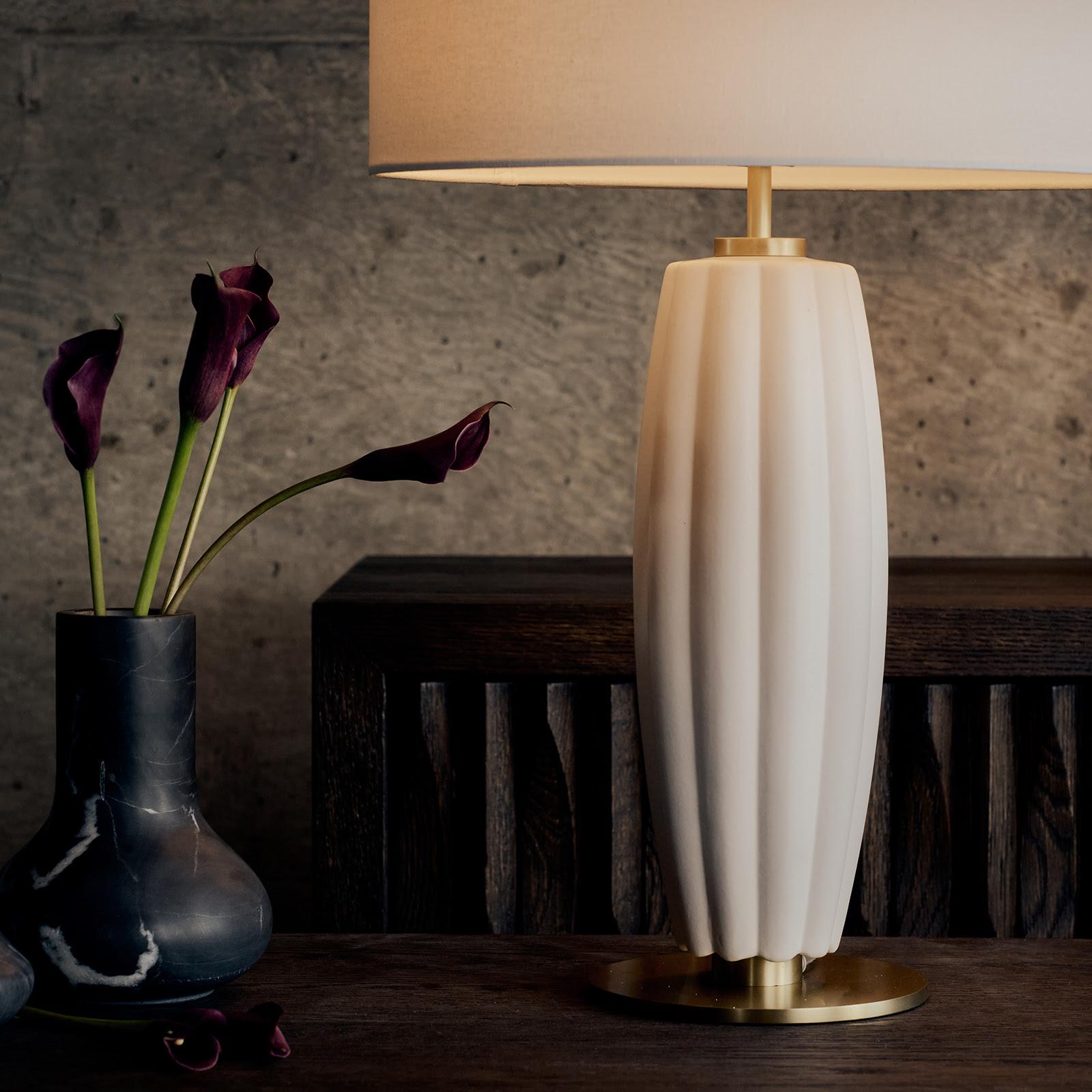 Crocus Ceramic Table Lamp | White