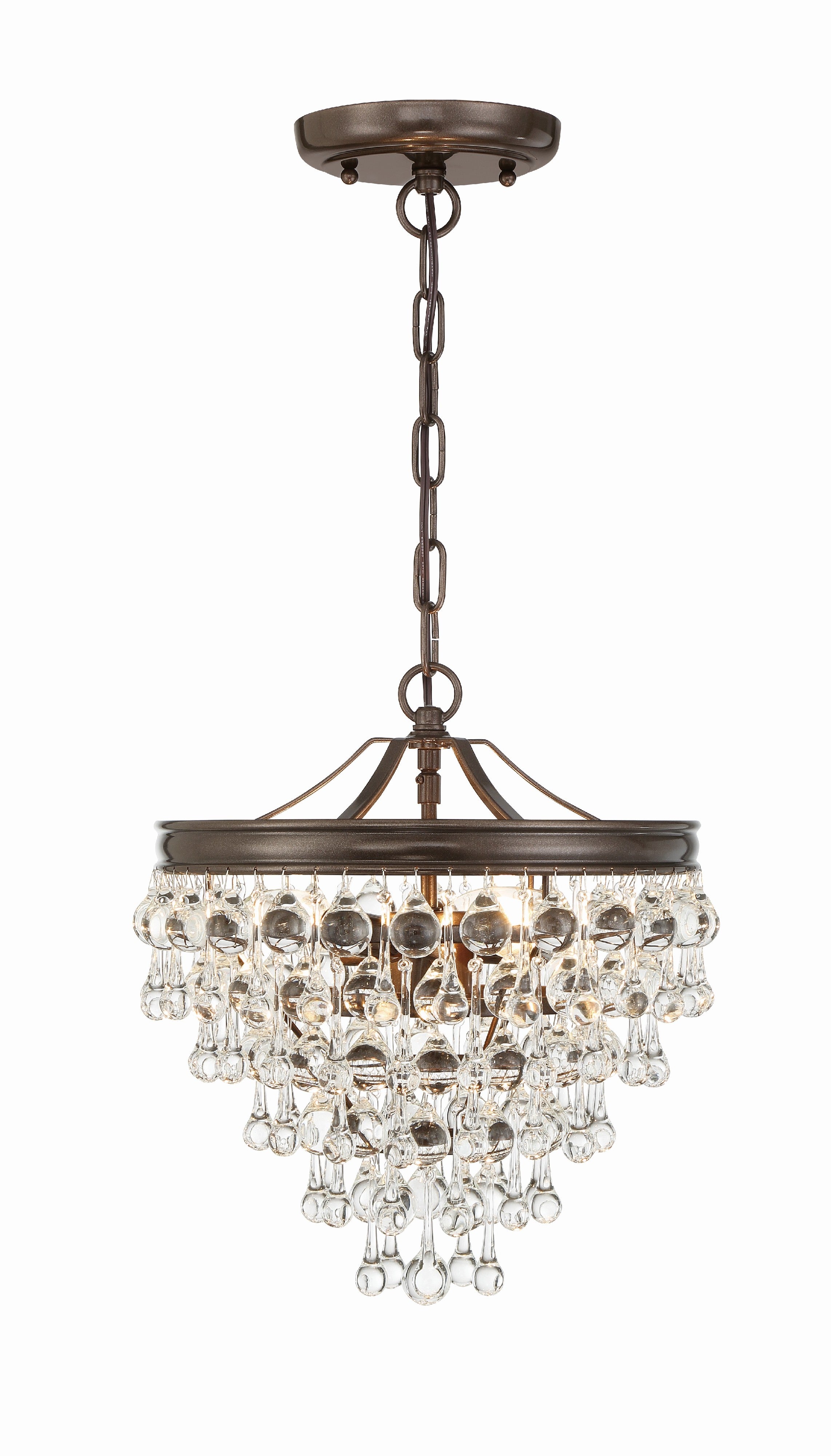 Calypso 13'' Crystal Teardrop Vibrant Bronze Chandelier
