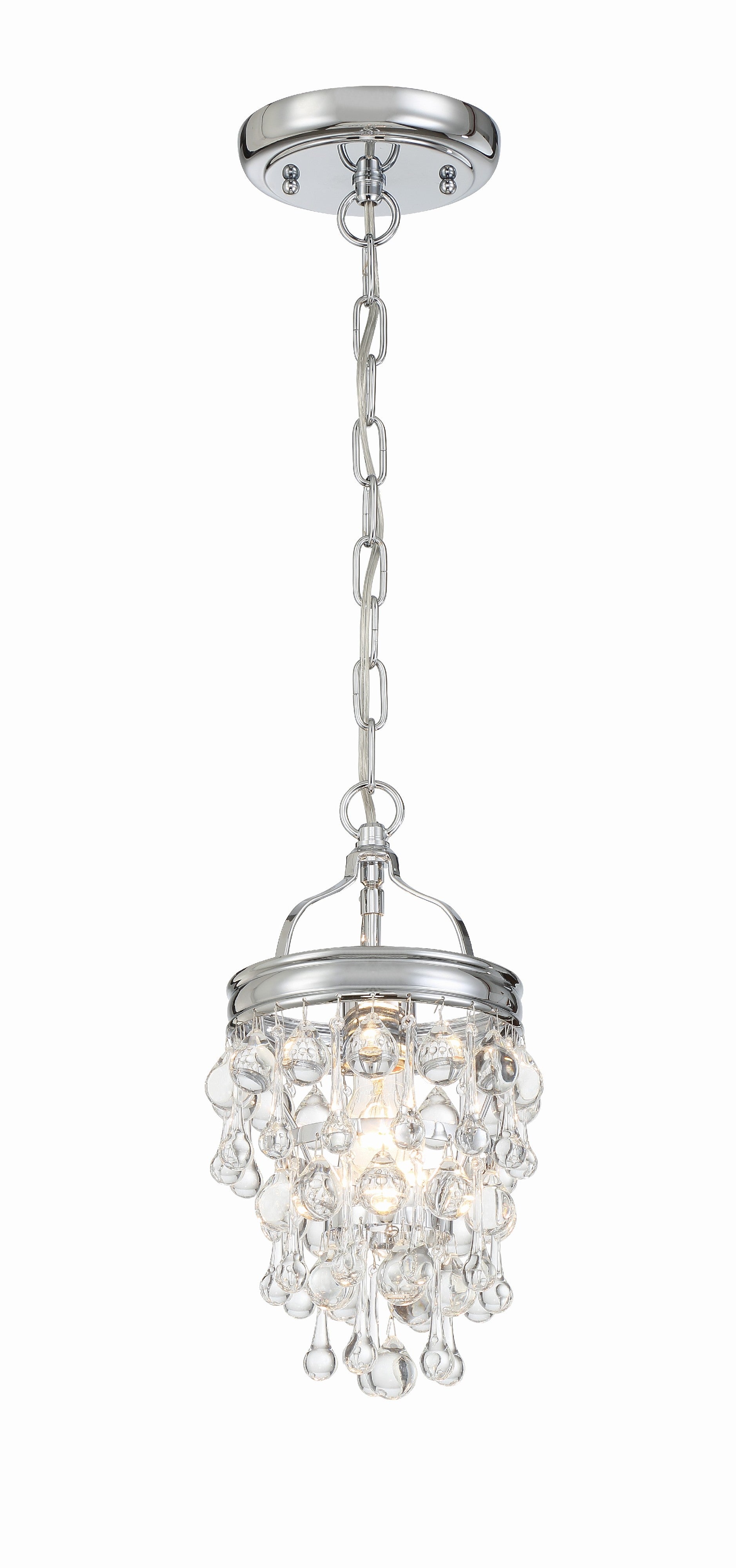 Calypso 7.25'' Crystal Teardrop Polished Chrome Chandelier