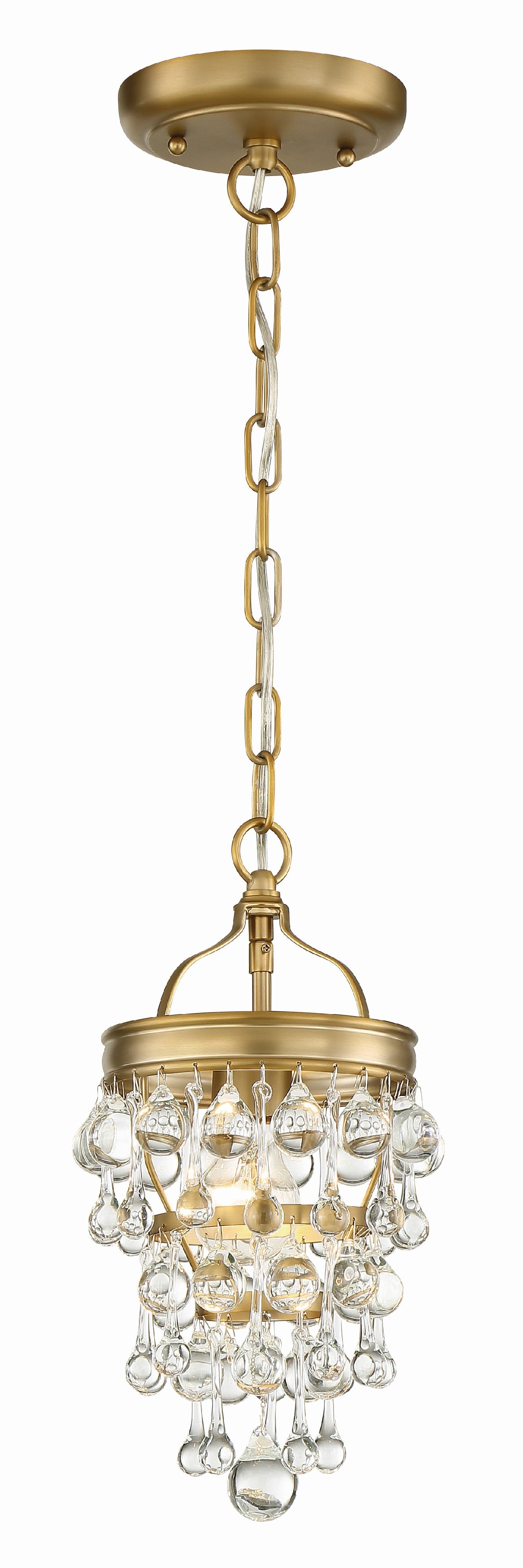 Calypso 7.25'' Crystal Teardrop Vibrant Gold Chandelier