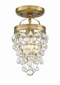 Calypso 7.25'' Crystal Teardrop Vibrant Gold Semi Flush Mount