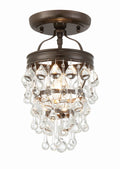 Calypso 7.25'' Crystal Teardrop Vibrant Bronze Semi Flush Mount