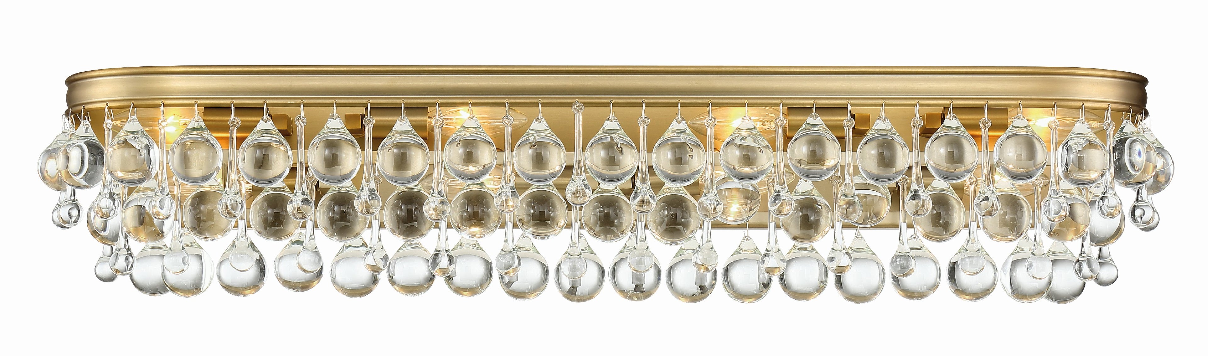 Calypso 33'' Crystal Teardrop Vibrant Gold Bathroom Vanity