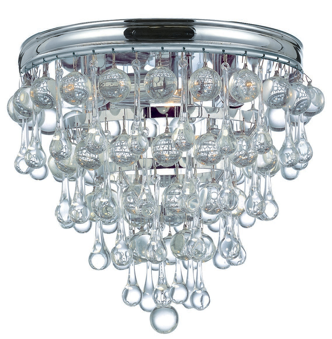Calypso 10.5'' Crystal Teardrop Polished Chrome Flush Mount