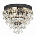Calypso 10.5'' Crystal Teardrop Matte Black Flush Mount