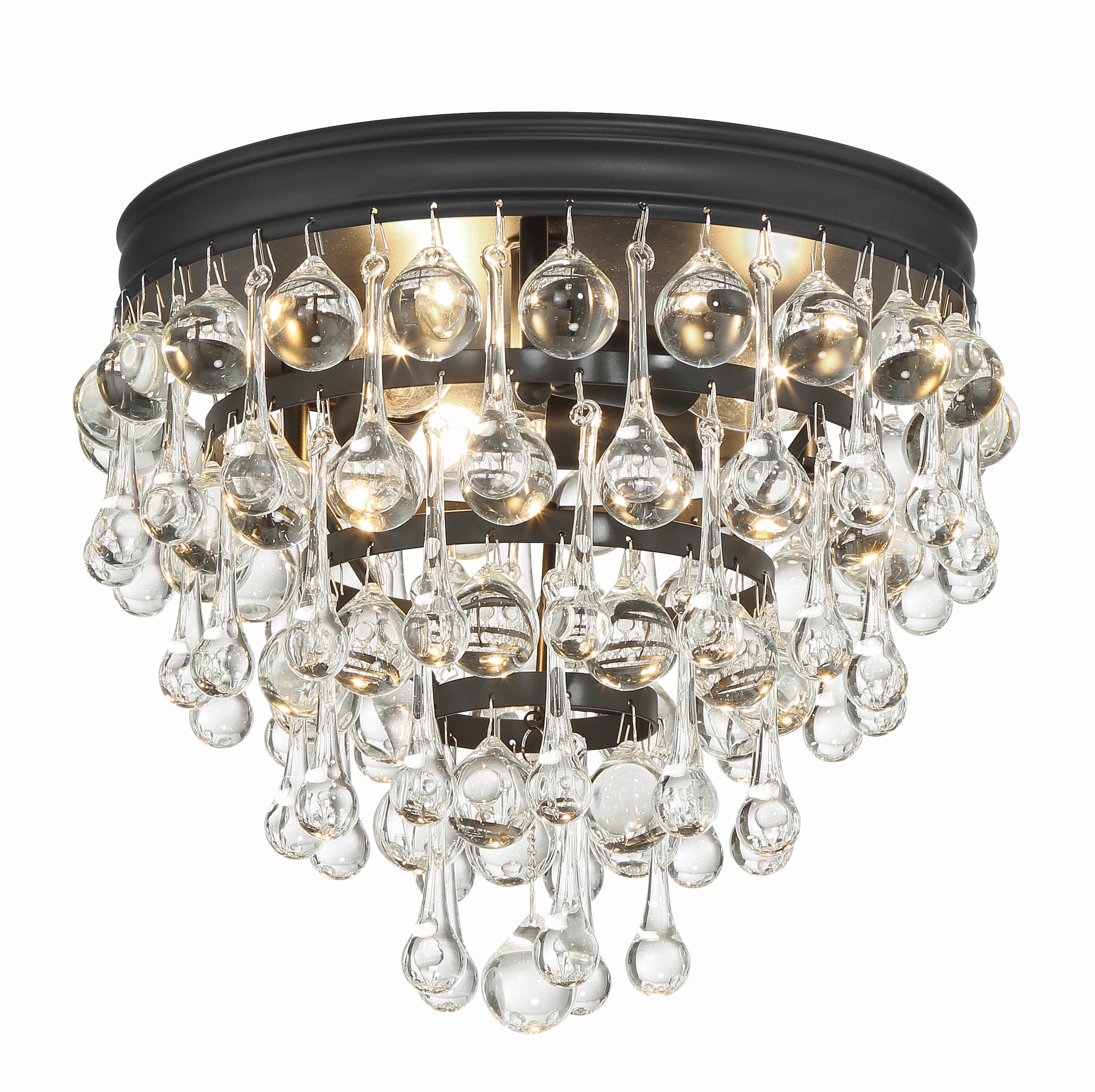Calypso 10.5'' Crystal Teardrop Matte Black Flush Mount