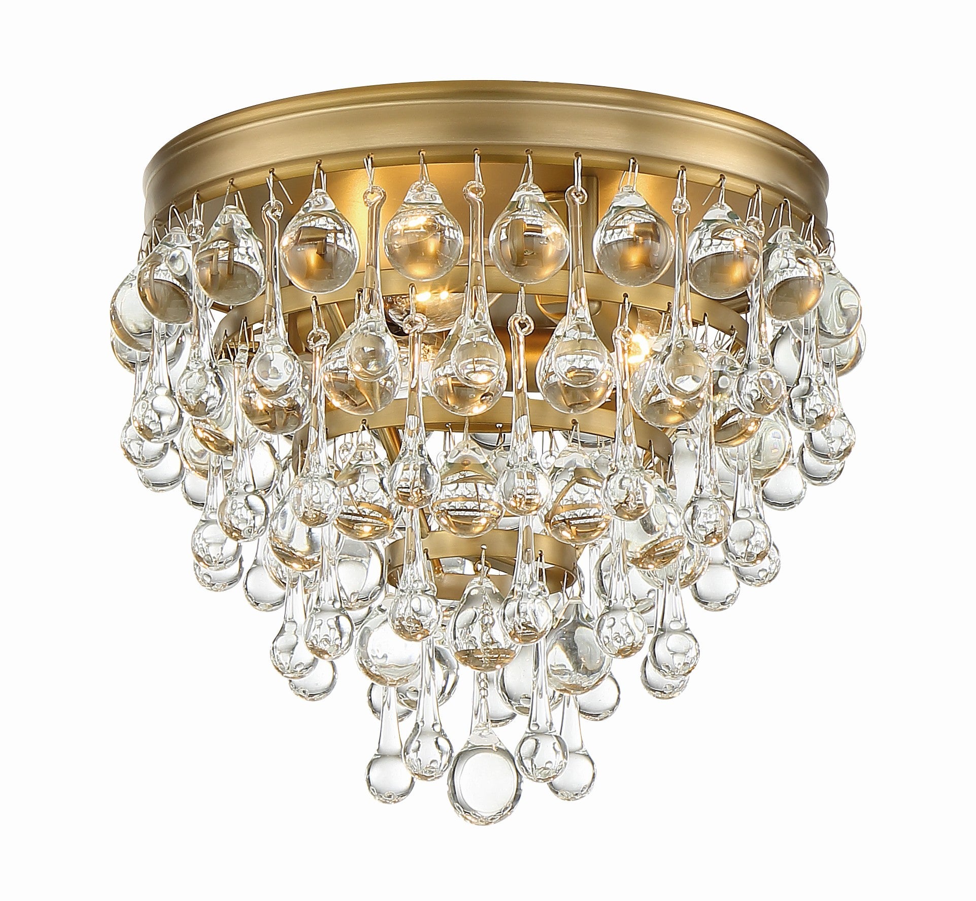 Calypso 10.5'' Crystal Teardrop Vibrant Gold Flush Mount