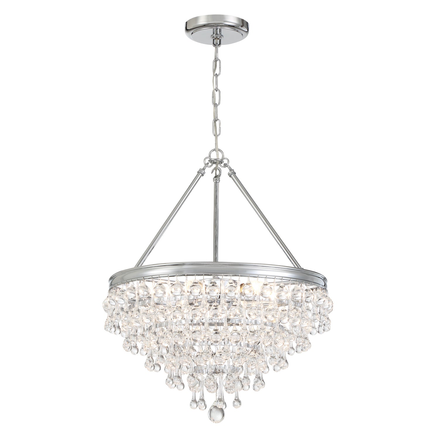 Calypso 20'' Crystal Teardrop Polished Chrome Chandelier