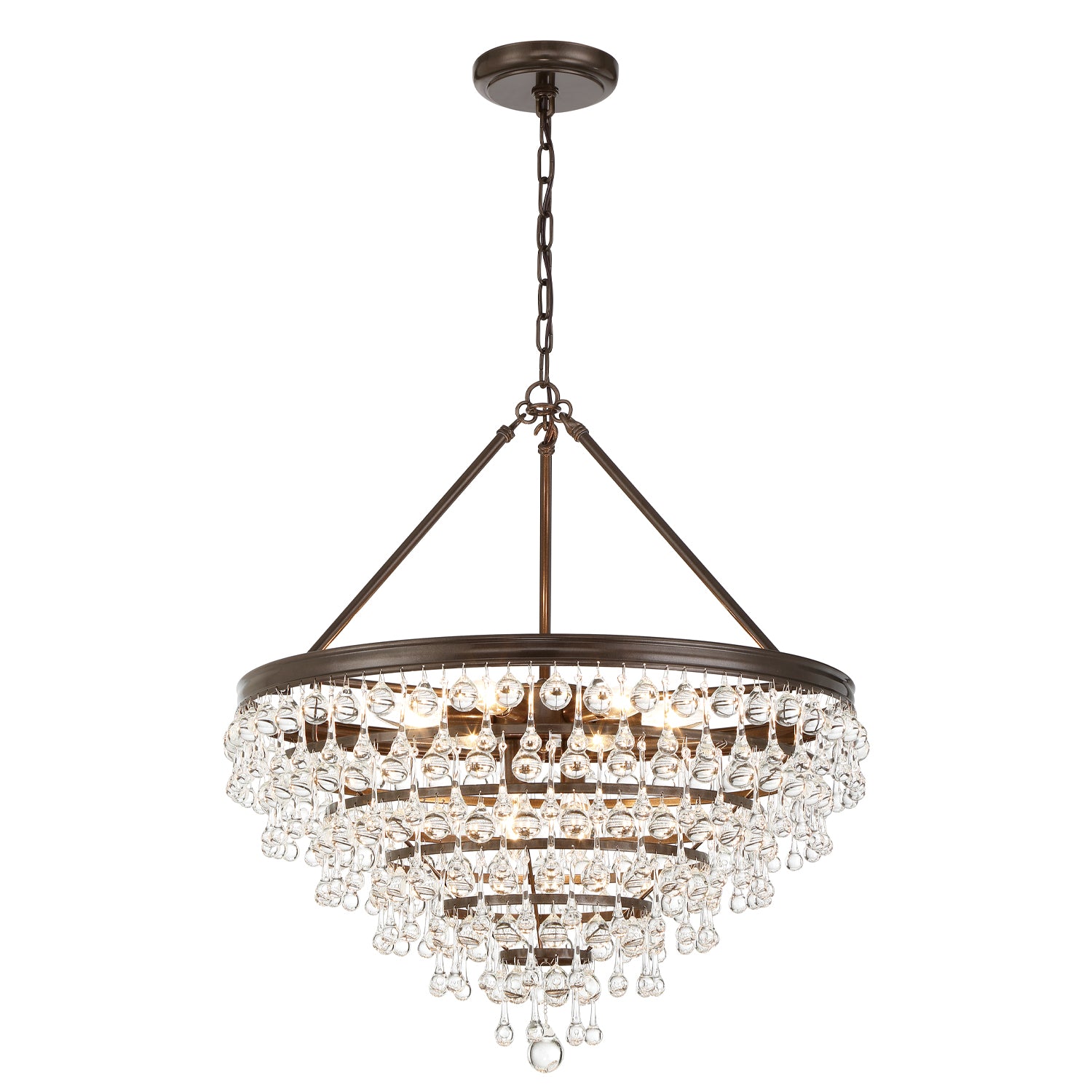 Calypso 25'' Crystal Teardrop Vibrant Bronze Chandelier