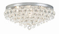 Calypso 20'' Crystal Teardrop Polished Chrome Flush Mount