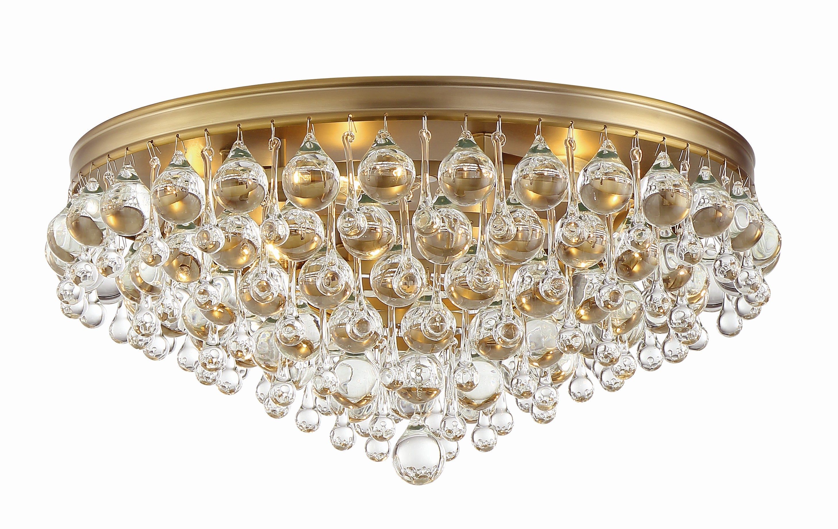 Calypso 20'' Crystal Teardrop Vibrant Gold Flush Mount