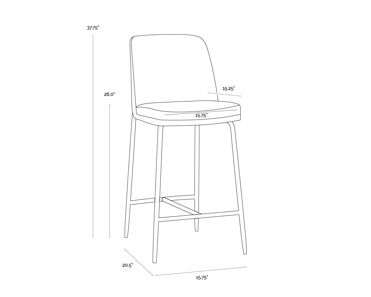 Zeke Counter Stool - Black - Bergen Marmalade