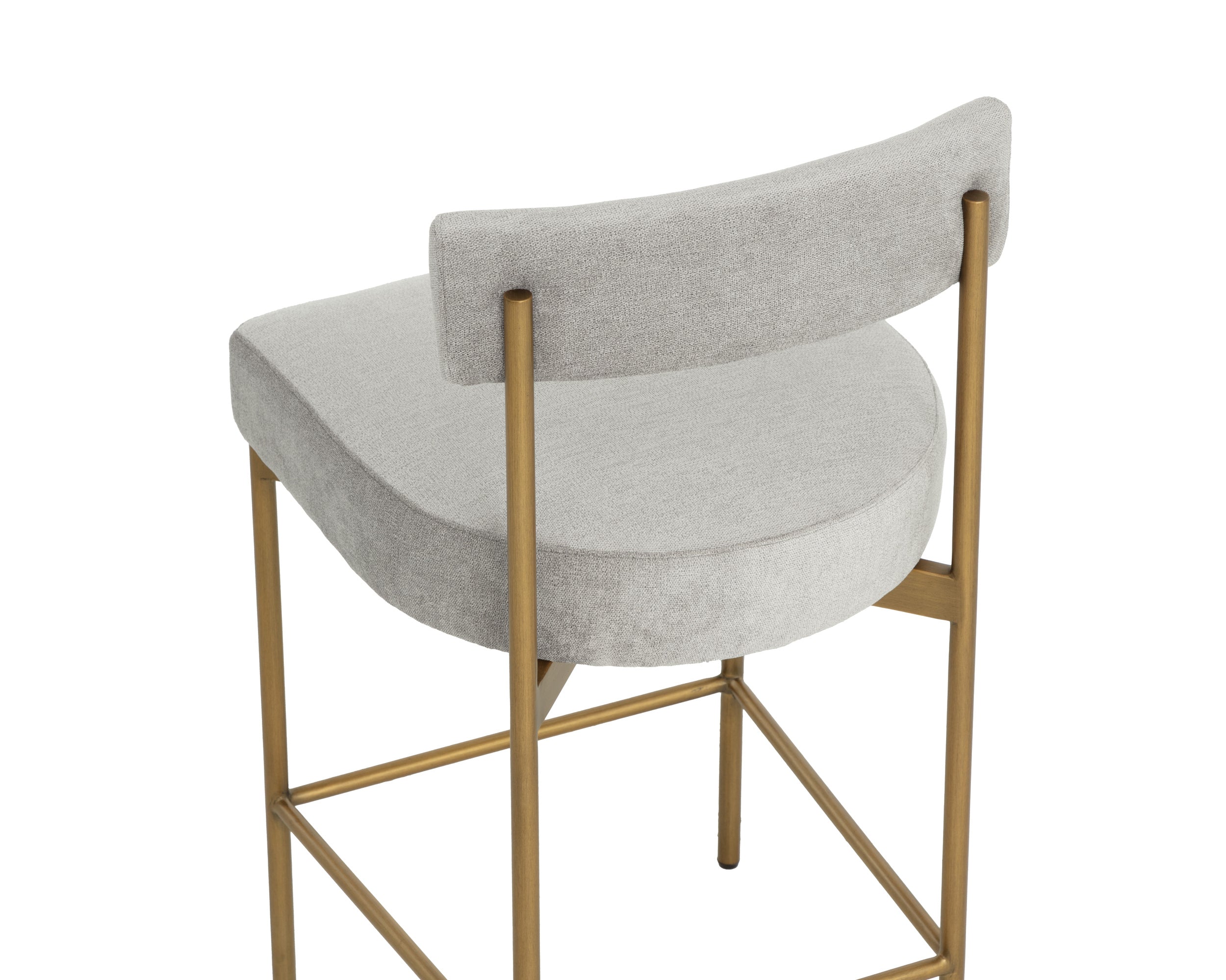 Seneca Counter Stool - Antique Brass - Polo Club Stone