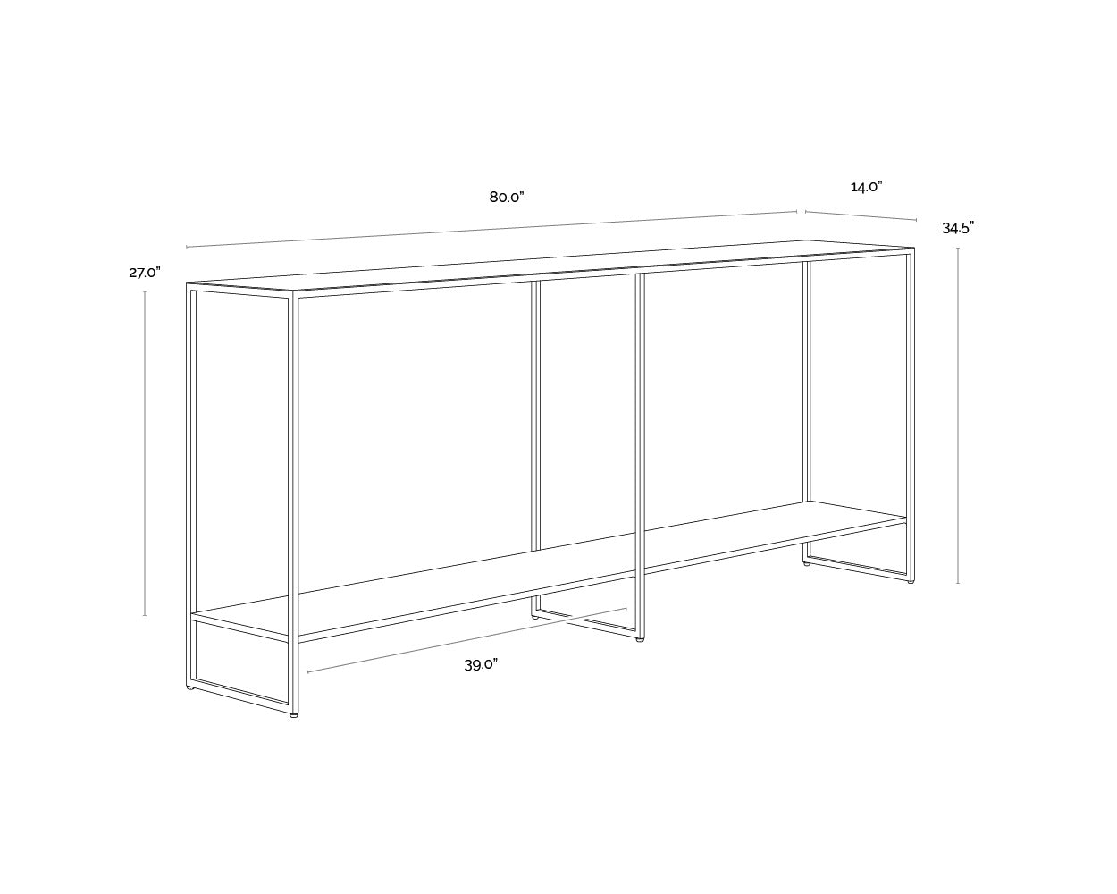 Eiffel Console Table - Antique Brass