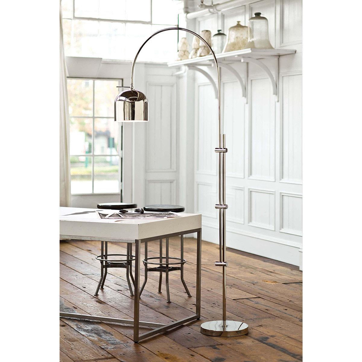 Arc Floor Lamp | Metal Shade | Polished Nickel