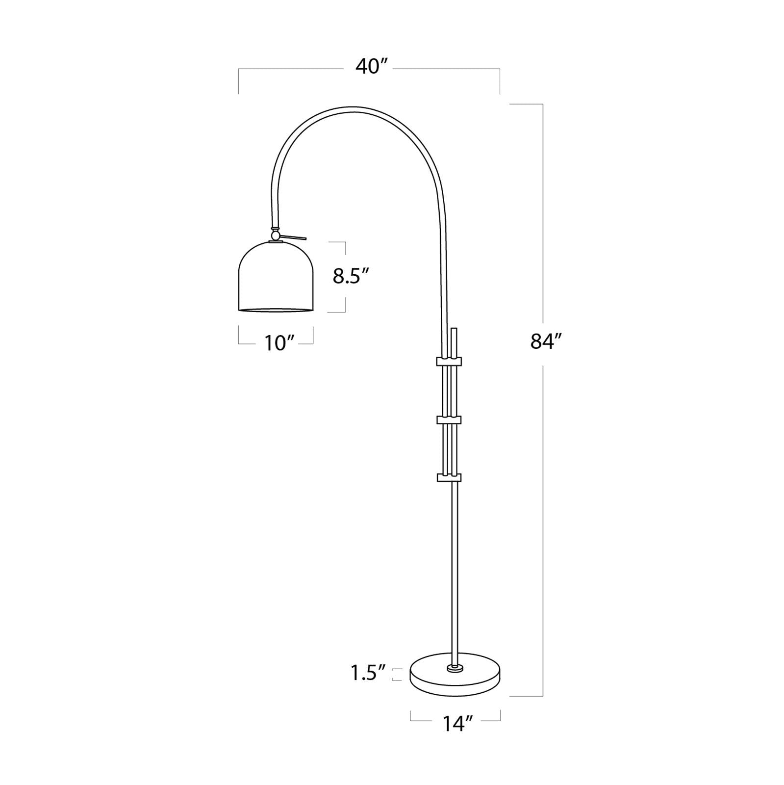 Arc Floor Lamp | Metal Shade | Polished Nickel