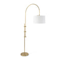 Arc Floor Lamp | Fabric Shade | Natural Brass