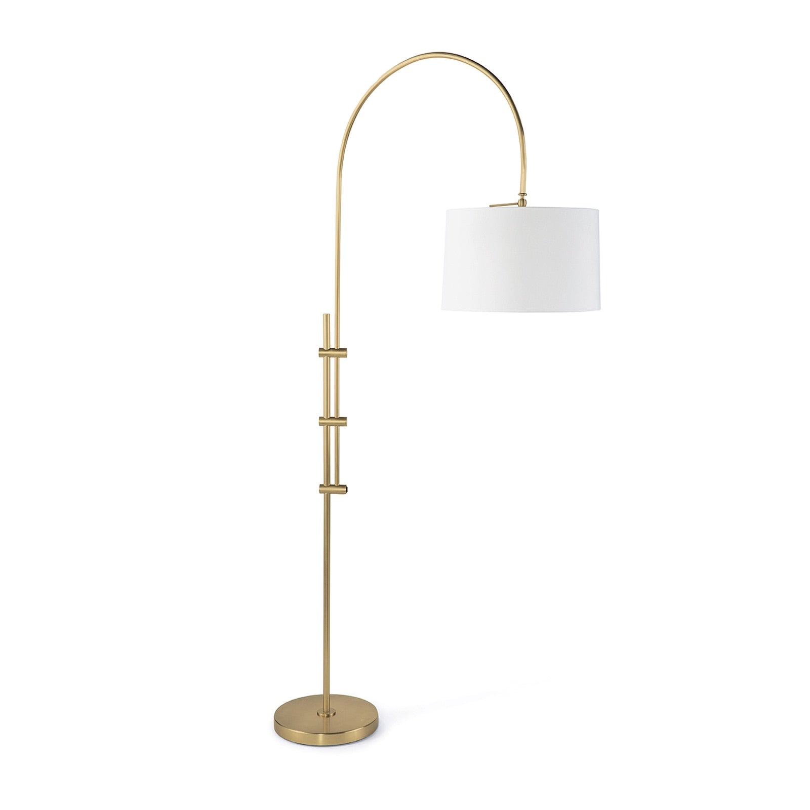Arc Floor Lamp | Fabric Shade | Natural Brass