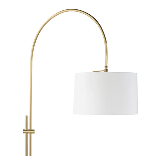 Arc Floor Lamp | Fabric Shade | Natural Brass
