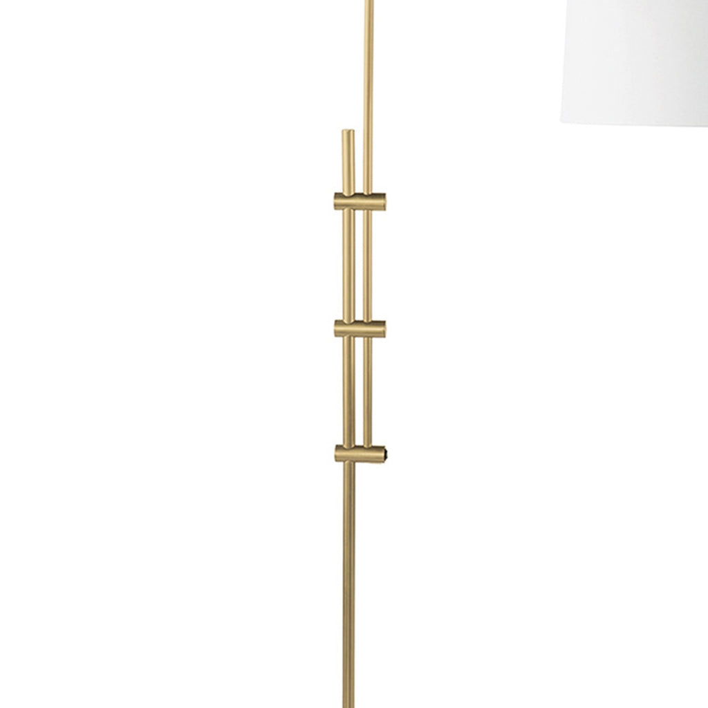 Arc Floor Lamp | Fabric Shade | Natural Brass