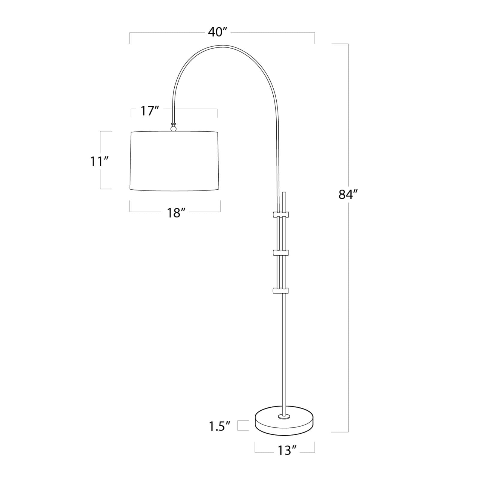 Arc Floor Lamp | Fabric Shade | Oil Rubbed Bronze