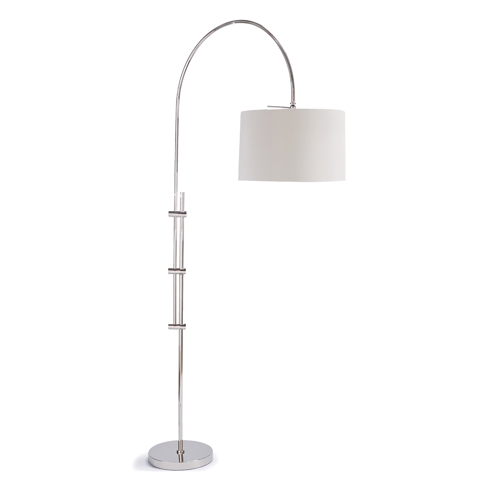 Arc Floor Lamp | Fabric Shade | Polished Nickel