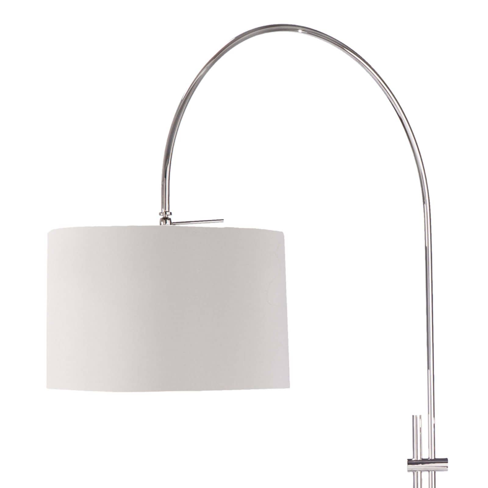 Arc Floor Lamp | Fabric Shade | Polished Nickel
