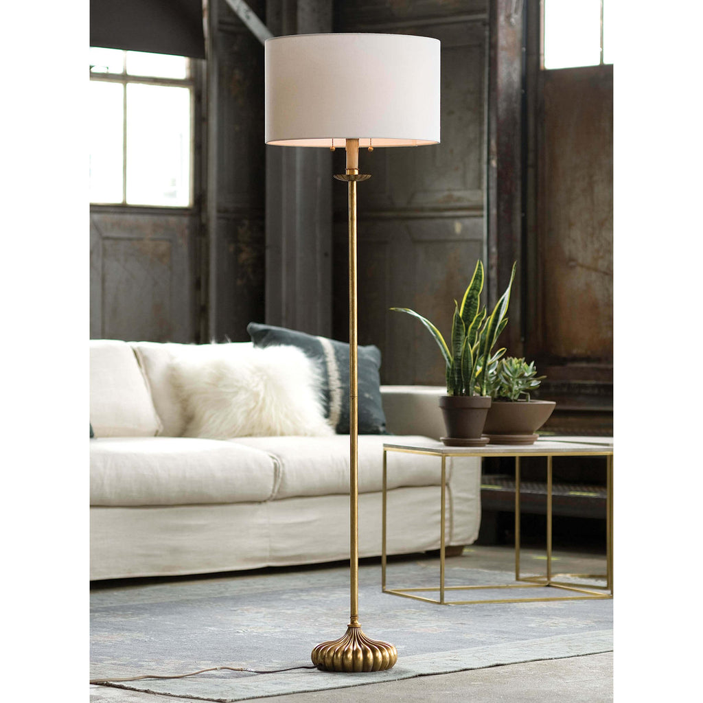 Clove Stem Floor Lamp | Antique Gold Leaf