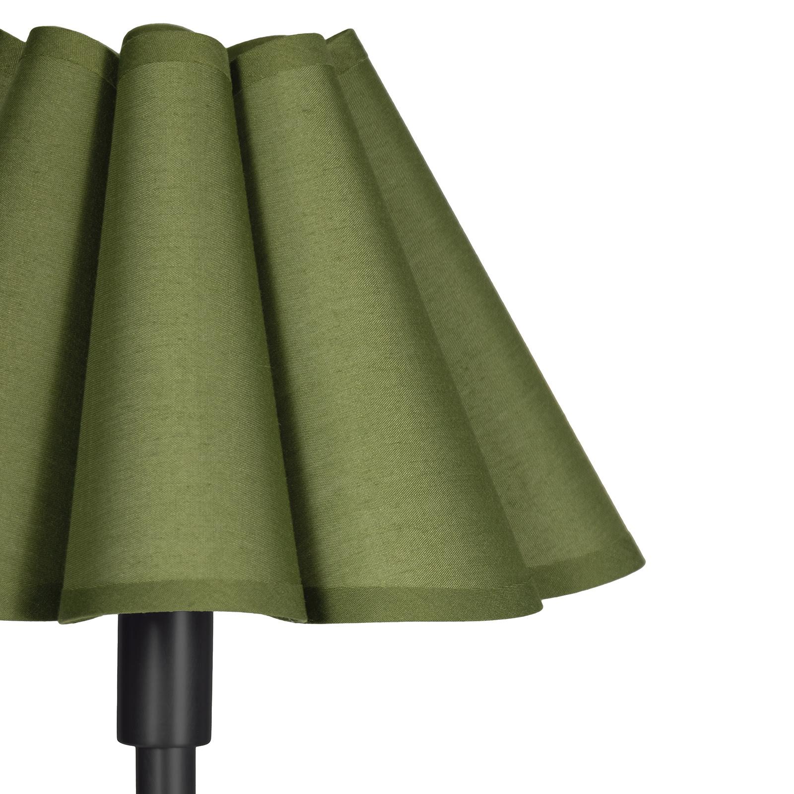 Polly Floor Lamp | Blackened Brass | Green Scalloped Shade