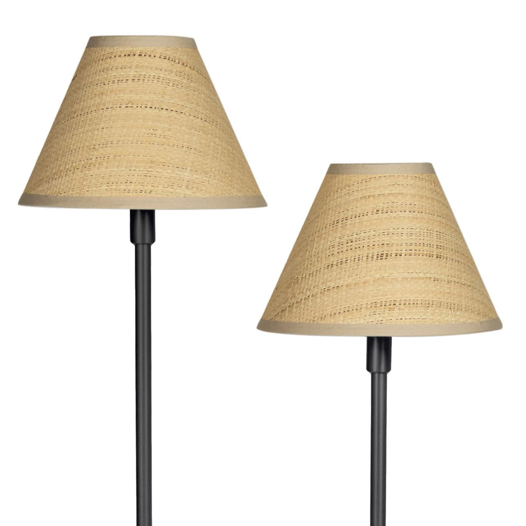 Polly Floor Lamp | Blackened Brass | Rattan Shade