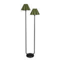 Polly Floor Lamp | Blackened Brass | Green Scalloped Shade