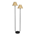 Polly Floor Lamp | Blackened Brass | Rattan Shade