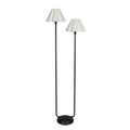 Polly Floor Lamp | Blackened Brass | White Scalloped Shade
