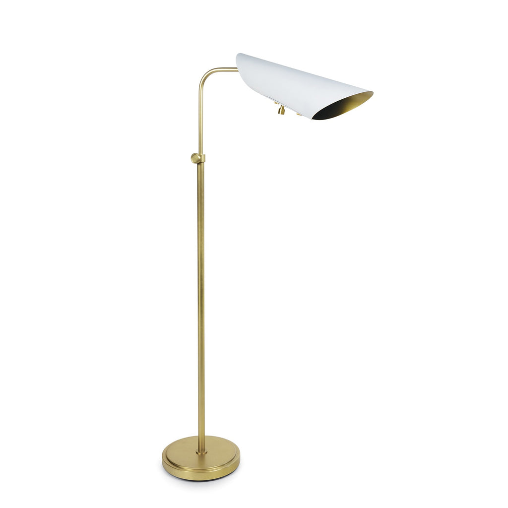 Vest Floor Lamp | White and Natural Brass