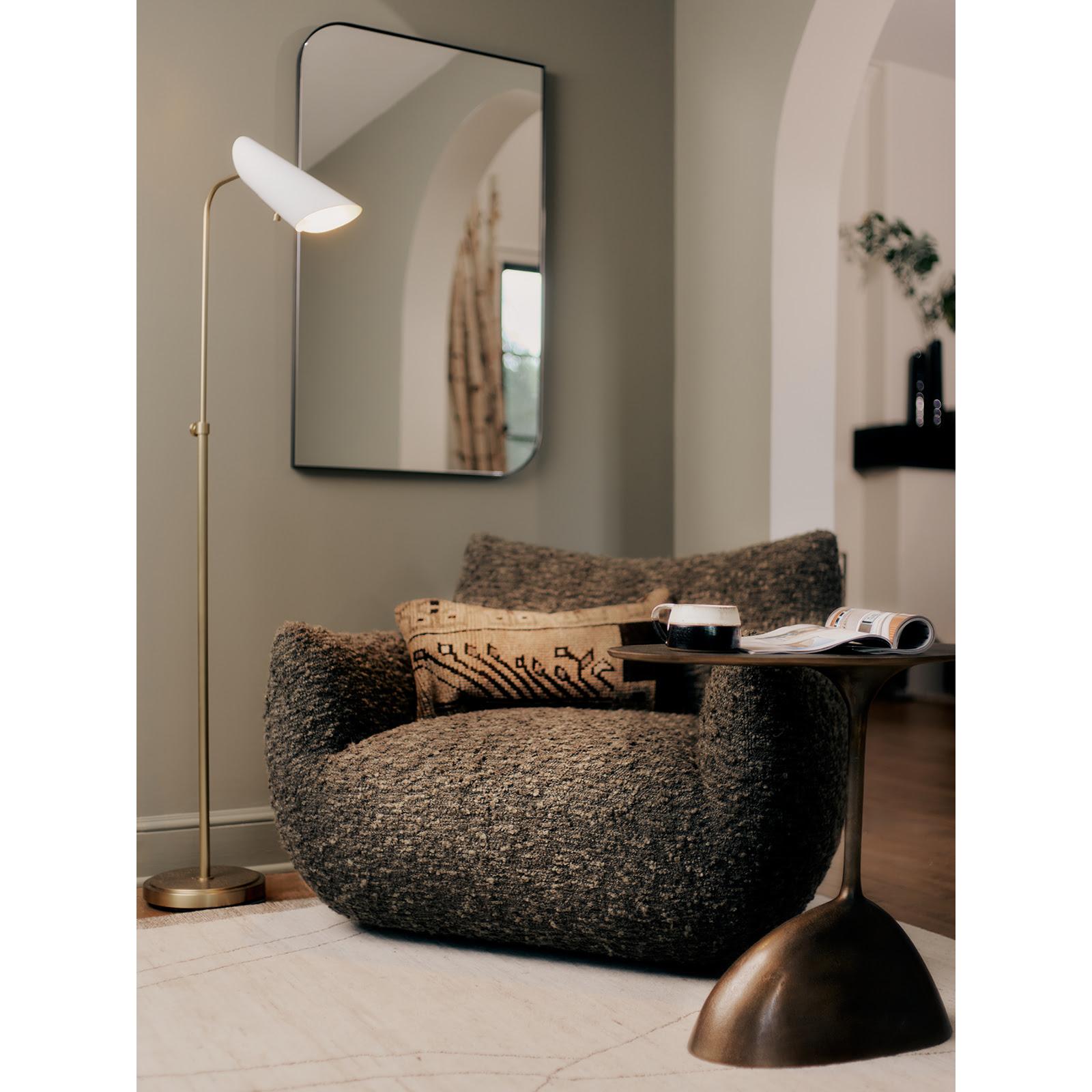 Vest Floor Lamp | White and Natural Brass