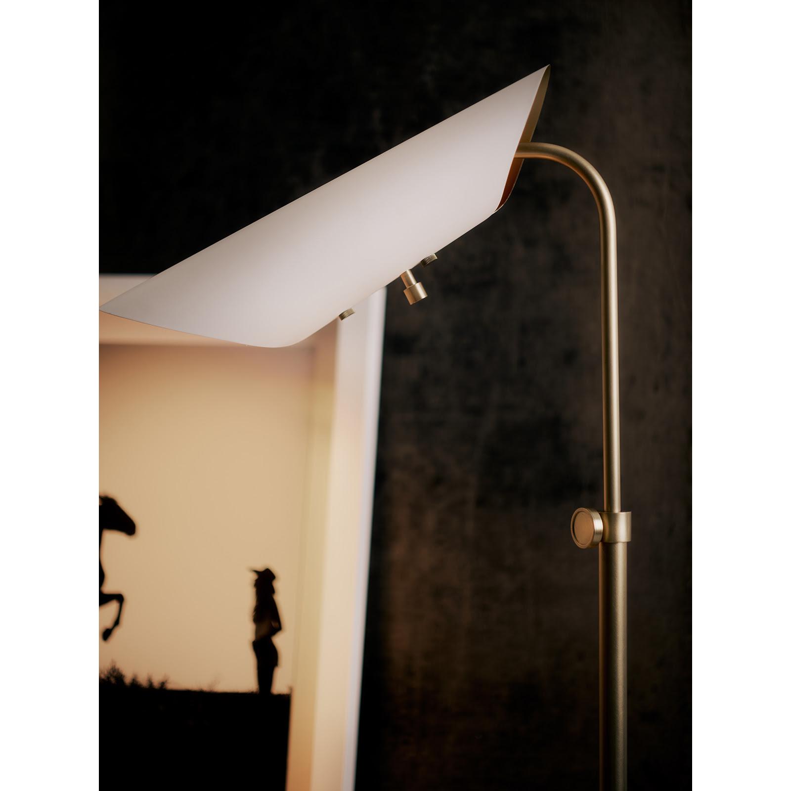 Vest Floor Lamp | White and Natural Brass