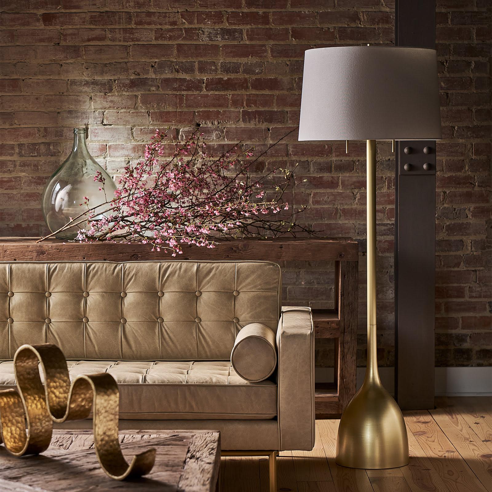 Logan Floor Lamp | Natural Brass