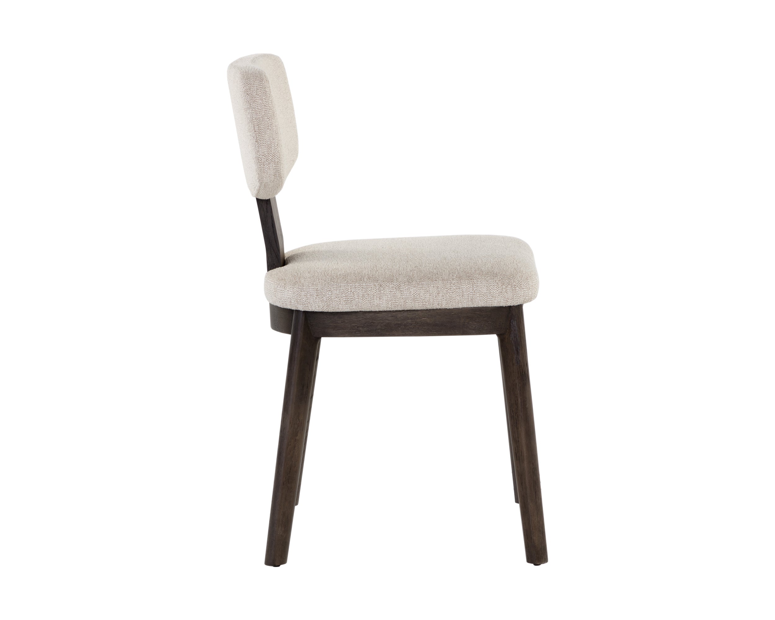 Rickett Dining Chair - Dark Brown - Dove Cream