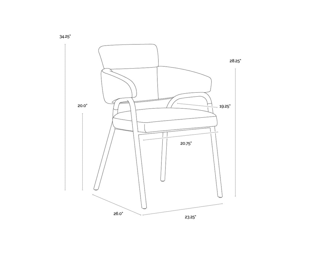 Sharqui Dining Armchair - Nono Petrol