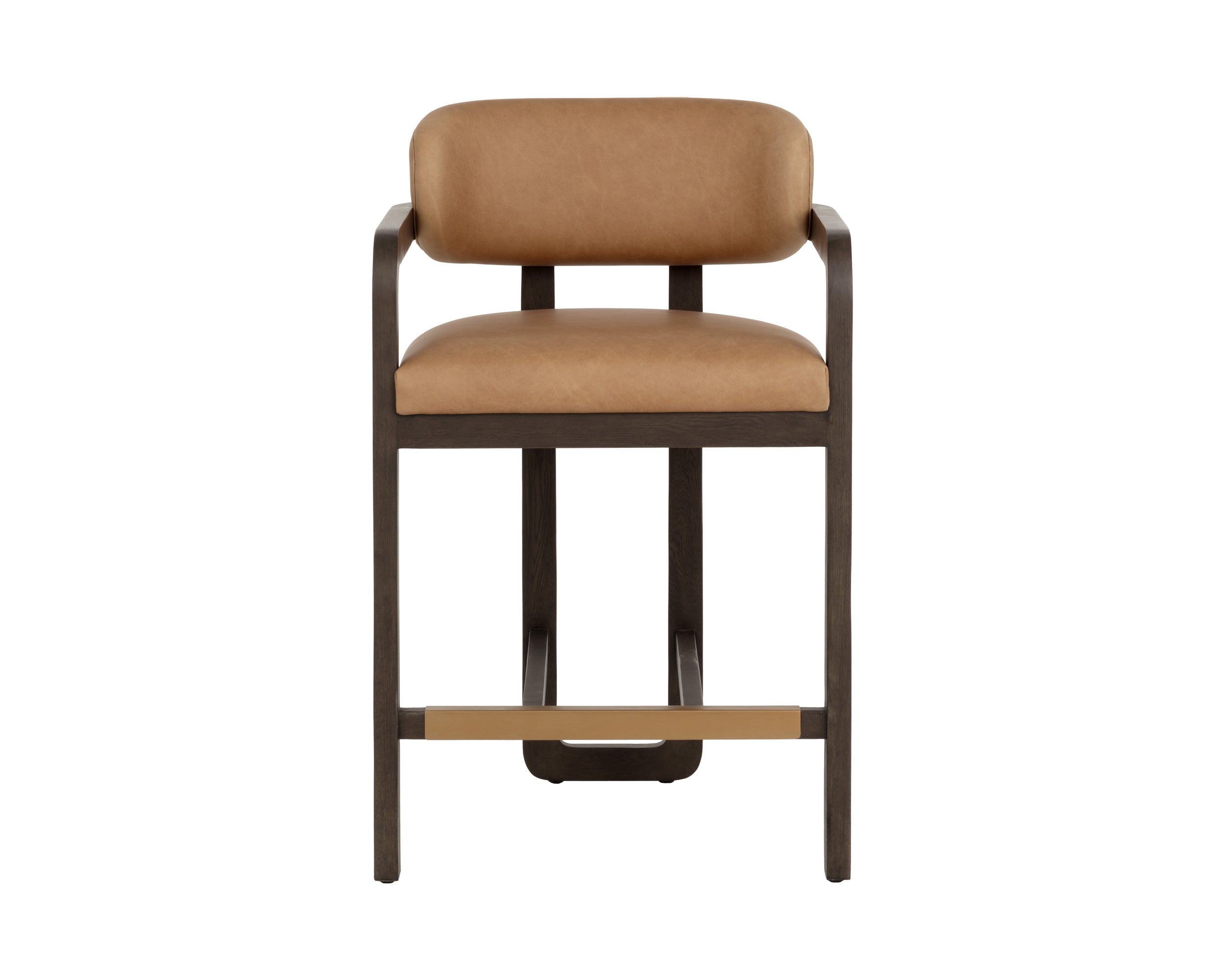 Madrone Counter Stool - Brown - Ludlow Sesame Leather
